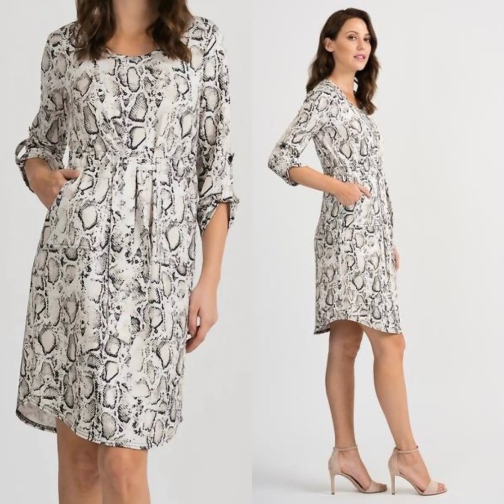 Joseph Ribkoff Python Snake Print Dress In Ivory/… - image 1